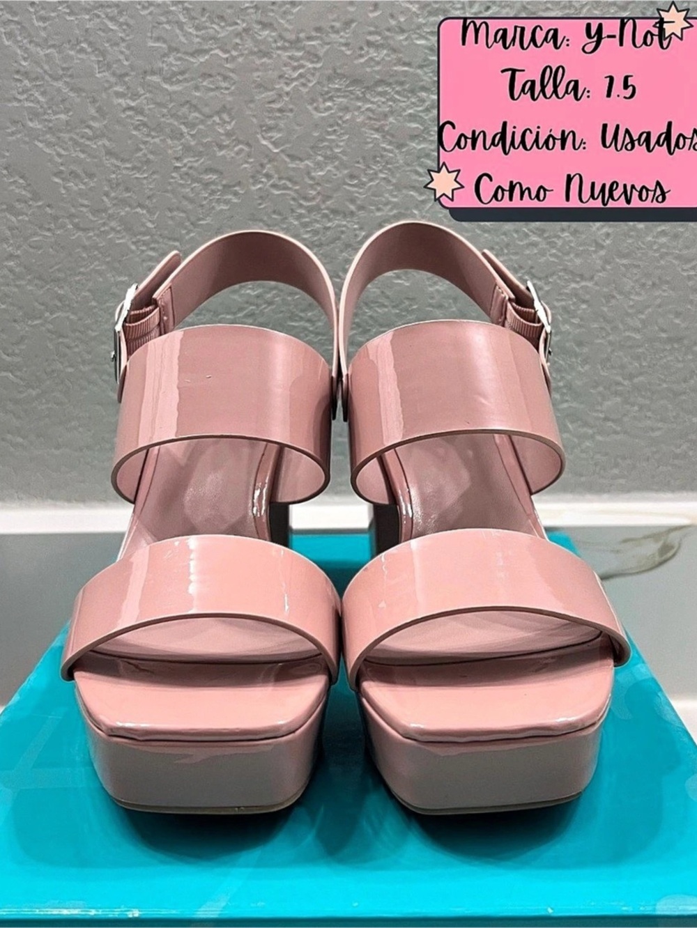 Y-NOT Platform Heeled Sandals Pink US 7.5